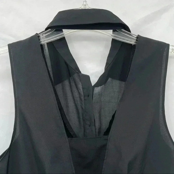 Yaya Women’s Black Open Back Dress Medium Lightweight Sleeveless Button Zipper - Picture 6 of 9